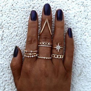 Boho Vacation Ring Set - Gold